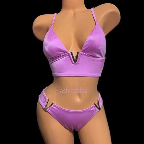 Victorias Secret Swim V-Hardware Padded Bikini Top XL & Cheeky bottoms L gelato - Picture 5 of 6